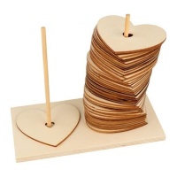 Set madera mensajes corazón y base - 50 unidades