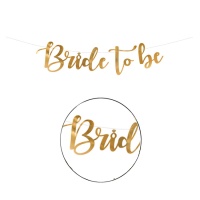 Guirnalda de Bride to Be dorada - 80 cm