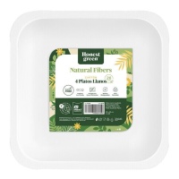 Platos de 26 cm de cartón cuadrados - 4 unidades