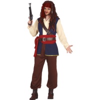 Disfraz de pirata Jack azul para hombre