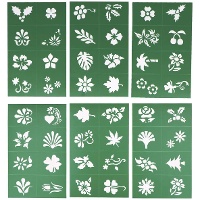 Plantilla para maquillaje de hojas y flores - 6 unidades