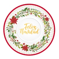 Bandeja de 30,5 cm de cartón de flor de Navidad - 1 unidad