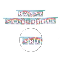 Guirnalda de Happy Birthday de Unicorn Magic - 3 m