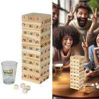 Juego de equilibrio de bloques con chupitos