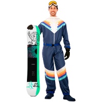 Disfraz de esquiador azul para hombre