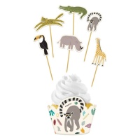 Set wrappers de animales de la jungla - 6 unidades