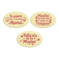 Letrero de chocolate blanco de Día de la madre de 4,7 x 3 cm - 84 unidades