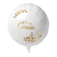 Globo de Comunión Hojas Doradas de 45 cm