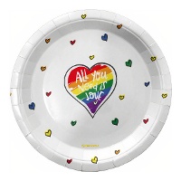 Platos de All you need is love de 18 cm - 8 unidades