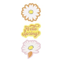 Pegatinas de flores Hello spring - 3 unidades