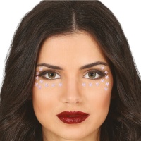 Joyas adhesivas faciales de estrellitas rosas