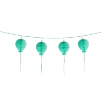 Guirnalda de globos de nido de abeja turquesa de 1,80 m