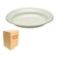 Platos de 17 cm de plástico crema - 1500 unidades