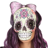 Máscara de calavera mejicana con lazo
