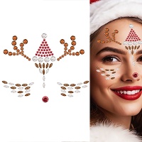 Joyas adhesivas faciales de Navidad de reno
