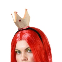 Diadema con corona dorada