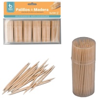 Palillos de madera en botes de 100 unidades - 6 unidades