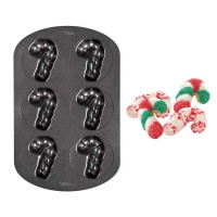 Molde para rosquillas de bastón de caramelo de aluminio de 32 x 21 cm - Wilton - 6 cavidades
