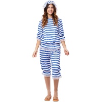 Disfraz de bañista azul para mujer