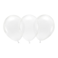 Globos de látex de 12 cm cristal transparentes - PartyDeco - 100 unidades
