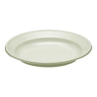 Platos de 17 cm de plástico crema - 50 unidades