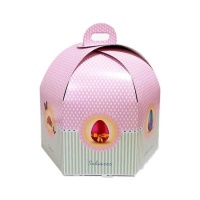 Caja de 31 x 31 x 19 cm para tarta hexagonal alta con asa