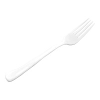 Tenedores de 18,8 cm de plástico blanco - 50 unidades