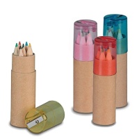 Lápices de colores y tapadera con sacapuntas - 1 unidad