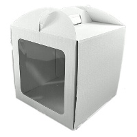 Caja de 25 x 25 x 26 cm para tarta con asa y ventana - Azucren
