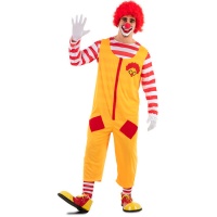 Disfraz de payaso amarillo y rojo para hombre