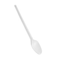Cucharas de 17 cm de plástico blanco premium - 12 unidades
