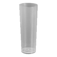 Vasos de 300 ml de plástico transparente de tubo - 6 unidades