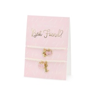 Tarjeta de felicitación Best Friends con pulseras