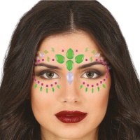 Joyas adhesivas faciales multicolor naturales