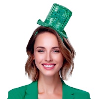 Diadema con mini chistera de San Patricio