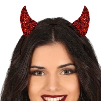 Diadema de cuernos de demonio brillantes
