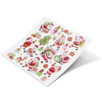 Pegatinas de Papá Noel glitter - 2 láminas