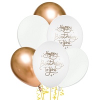 Globos de látex Happy Birthday To You de 30 cm - PartyDeco - 6 unidades