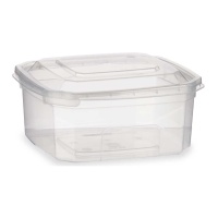 Tupper de 0,5 L de plástico rectangular con tapa sujeta