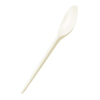 Cucharas de 16,7 cm de plástico crema - 25 unidades