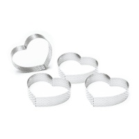 Molde corazón de 8,5 x 7,5 x 2 cm perforado - Scrapcooking - 4 unidades