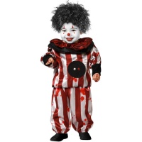 Disfraz de payaso ensangrentado a rayas para bebé