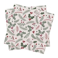 Servilletas de 16,5 x 16,5 cm de bayas de Navidad - 20 unidades