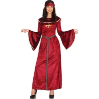 Disfraz de medieval rojo para mujer