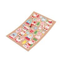 Pegatinas de Navidad de motivos navideños rose