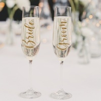 Pegatinas para bodas para copa Groom y Bride - PartyDeco - 2 unidades