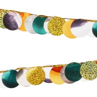 Guirnalda de círculos metálicos colores tierra de 2,2 m