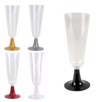 Copa de 150 ml de plástico colores cava - 4 unidades