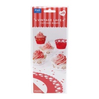 Wrappers para cupcakes Rosas y Corazones Vintage - 12 unidades