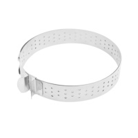 Molde redondo de 16 x 16 x 3 hasta 30 x 30 x 3 cm ajustable y perforado - Scrapcooking